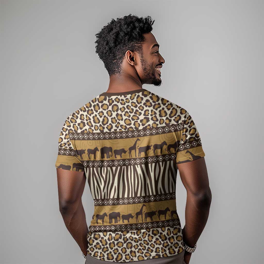 Leopards and Zebra Skins T shirt Mix African Pattern