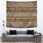 Leopards and Zebra Skins Tapestry Mix African Pattern