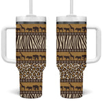 Leopards and Zebra Skins Tumbler With Handle Mix African Pattern