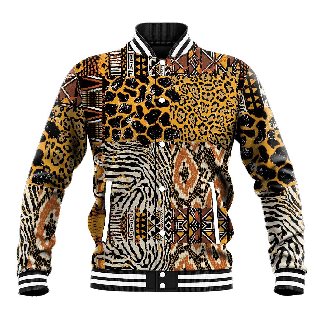 Wild Animal Skins Baseball Jacket African Tribal Pattern