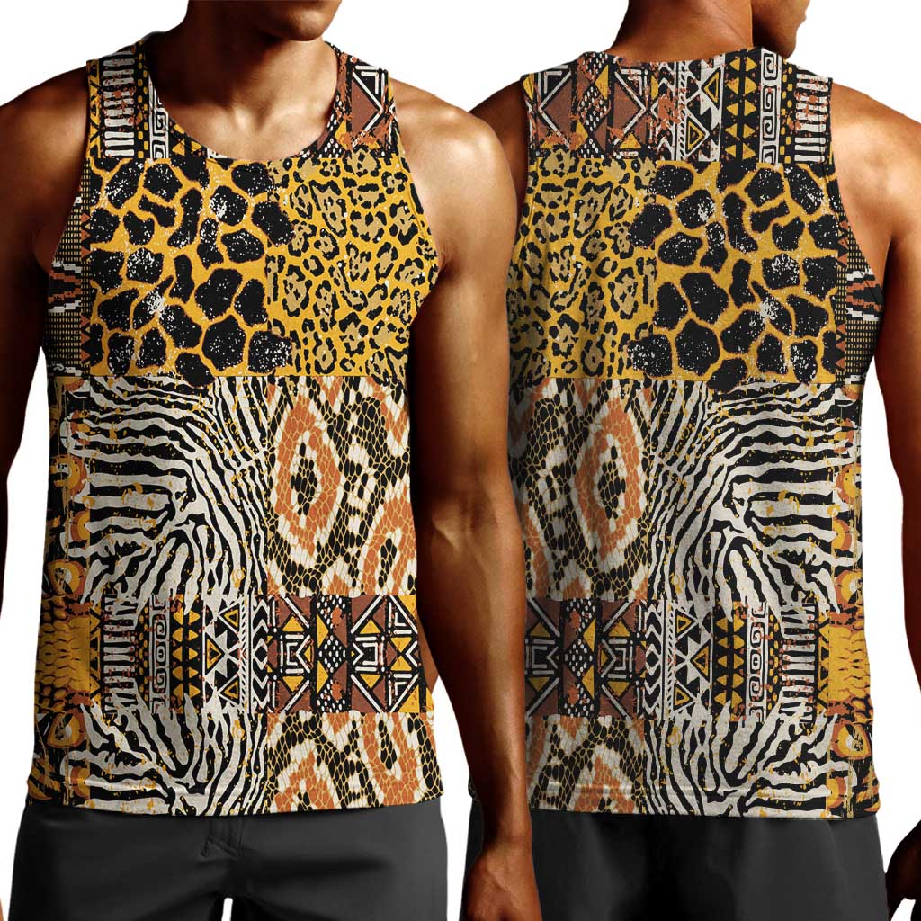 Wild Animal Skins Men Tank Top African Tribal Pattern