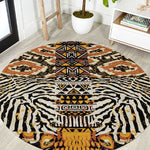 Wild Animal Skins Round Carpet African Tribal Pattern