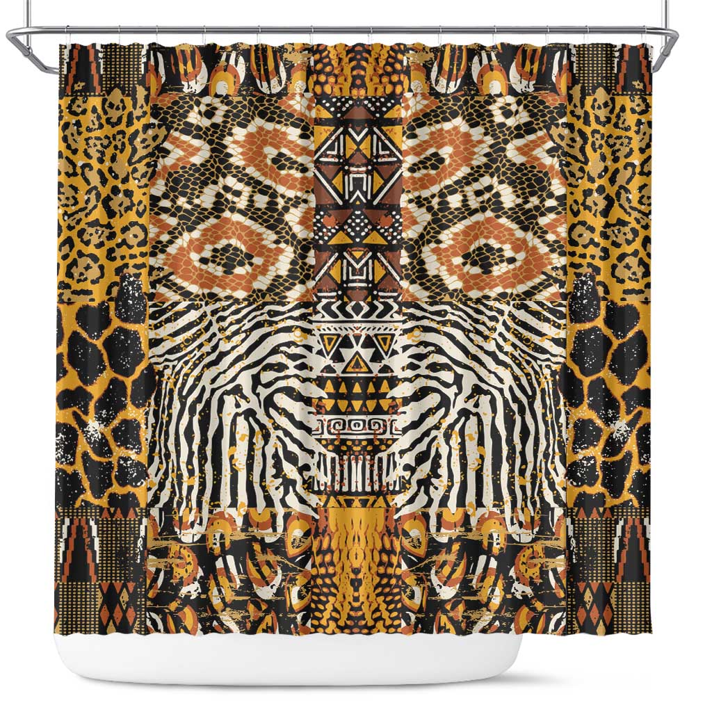 Wild Animal Skins Shower Curtain African Tribal Pattern