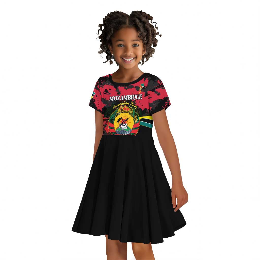 Personalized FRELIMO Mozambique Kid Short Sleeve Dress Happy Revolution Day - African Pride