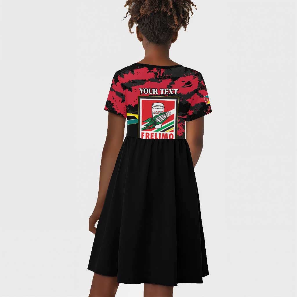 Personalized FRELIMO Mozambique Kid Short Sleeve Dress Happy Revolution Day - African Pride