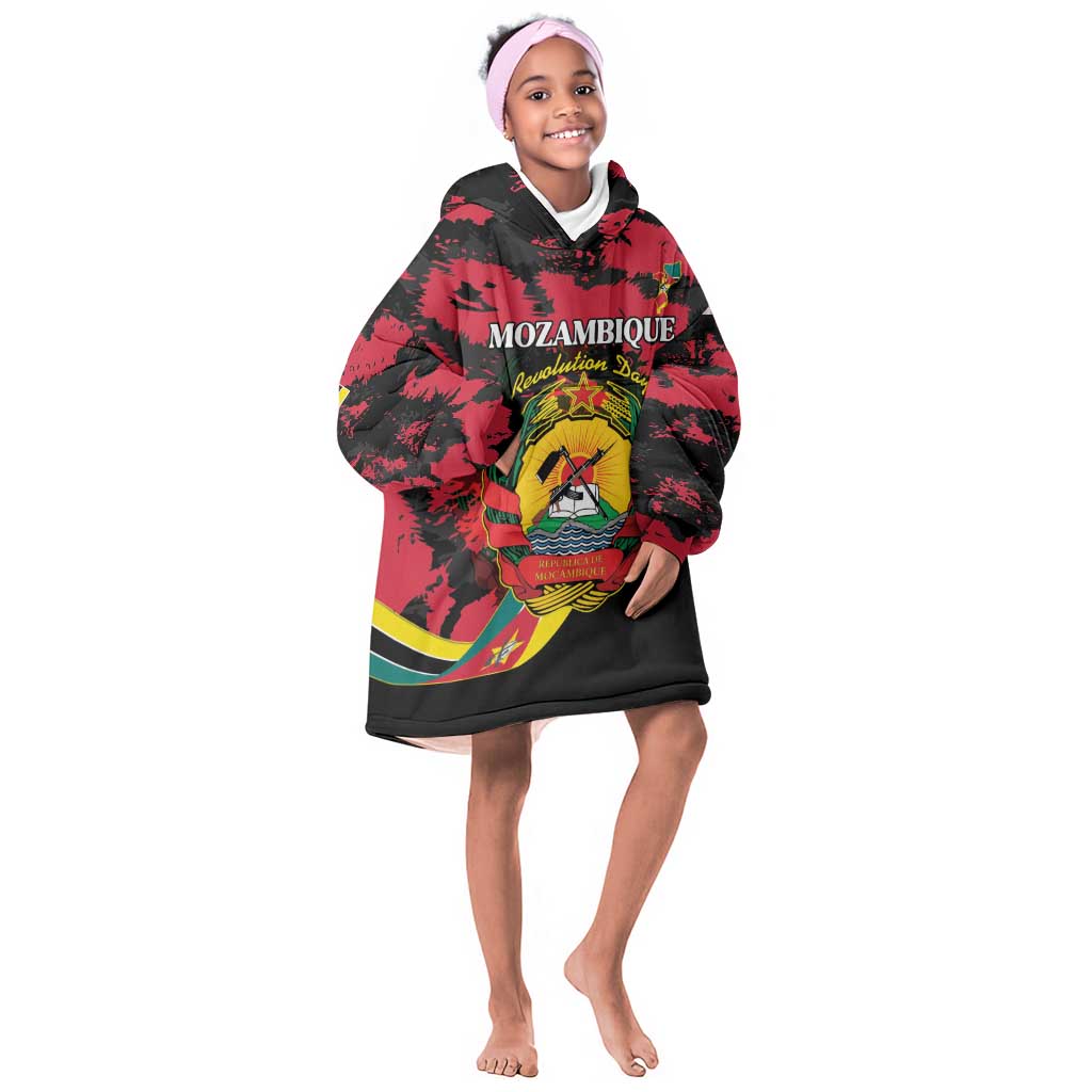 Personalized FRELIMO Mozambique Kid Wearable Blanket Hoodie Happy Revolution Day - African Pride