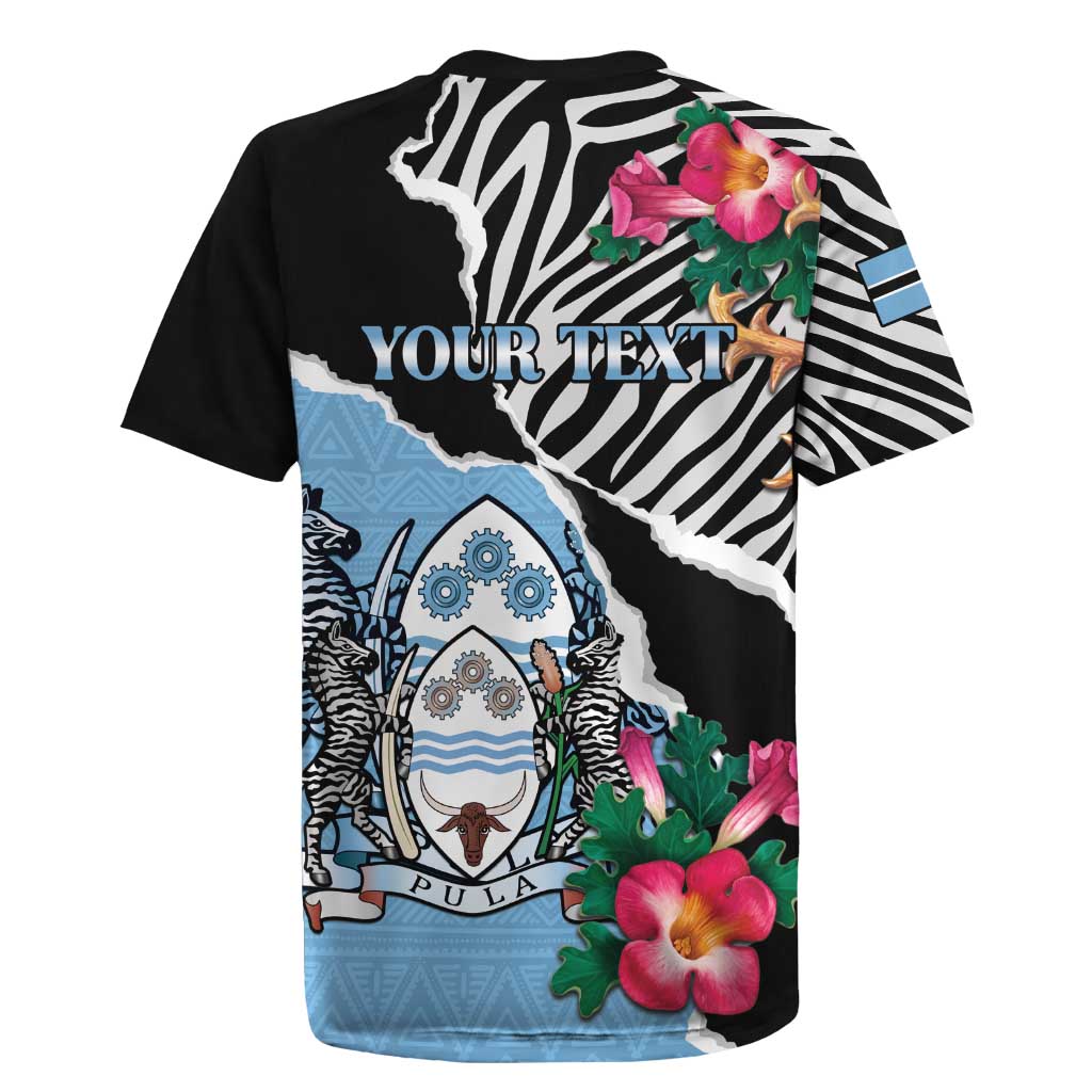 Personalized Botswana Independence Day Rugby Jersey Kalahari Devils Claw Zebra With Arican Pattern - African Pride