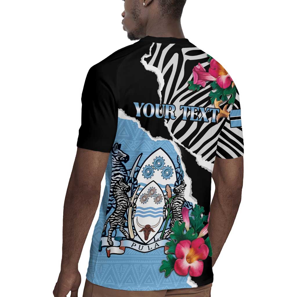 Personalized Botswana Independence Day Rugby Jersey Kalahari Devils Claw Zebra With Arican Pattern - African Pride