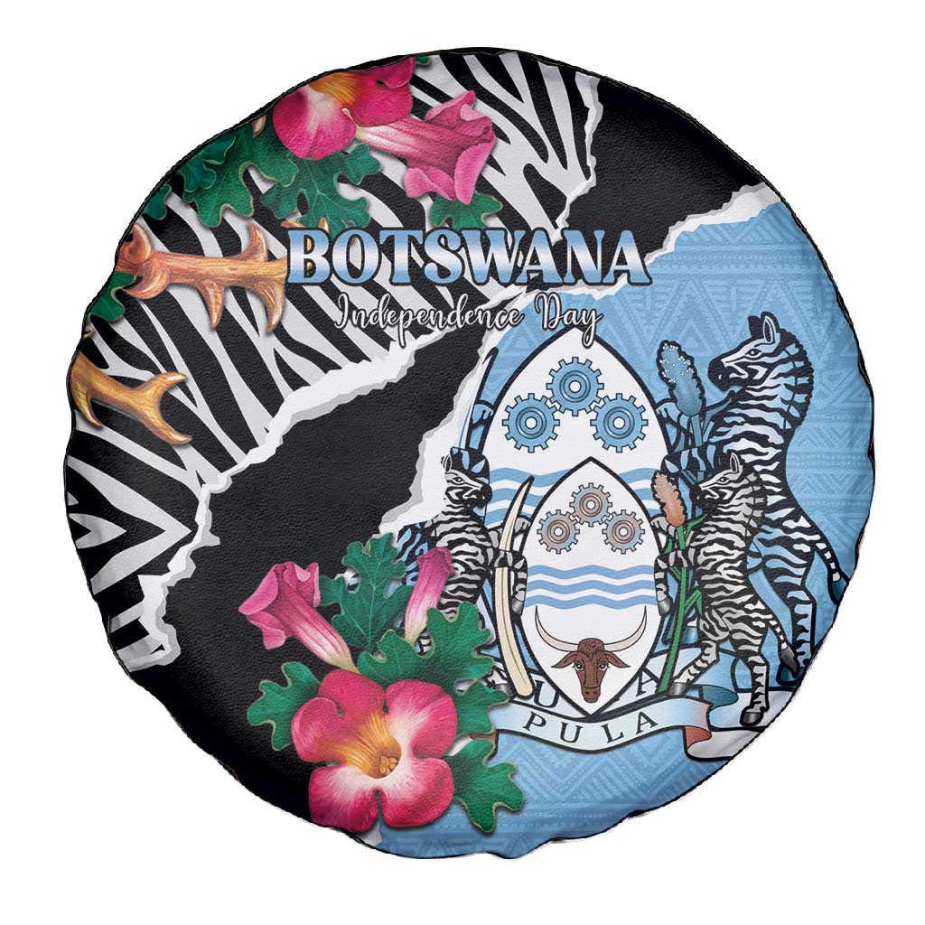 Botswana Independence Day Spare Tire Cover Kalahari Devils Claw Zebra With Arican Pattern - African Pride