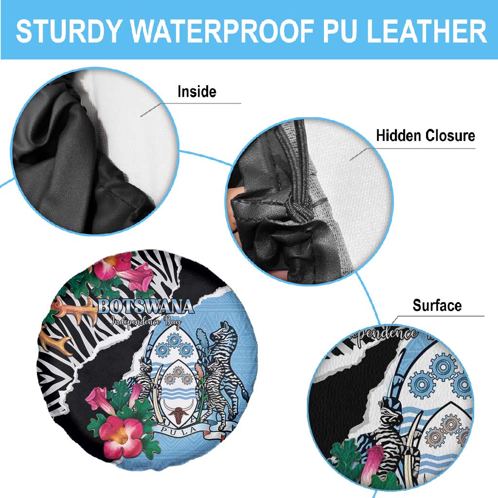 Botswana Independence Day Spare Tire Cover Kalahari Devils Claw Zebra With Arican Pattern - African Pride