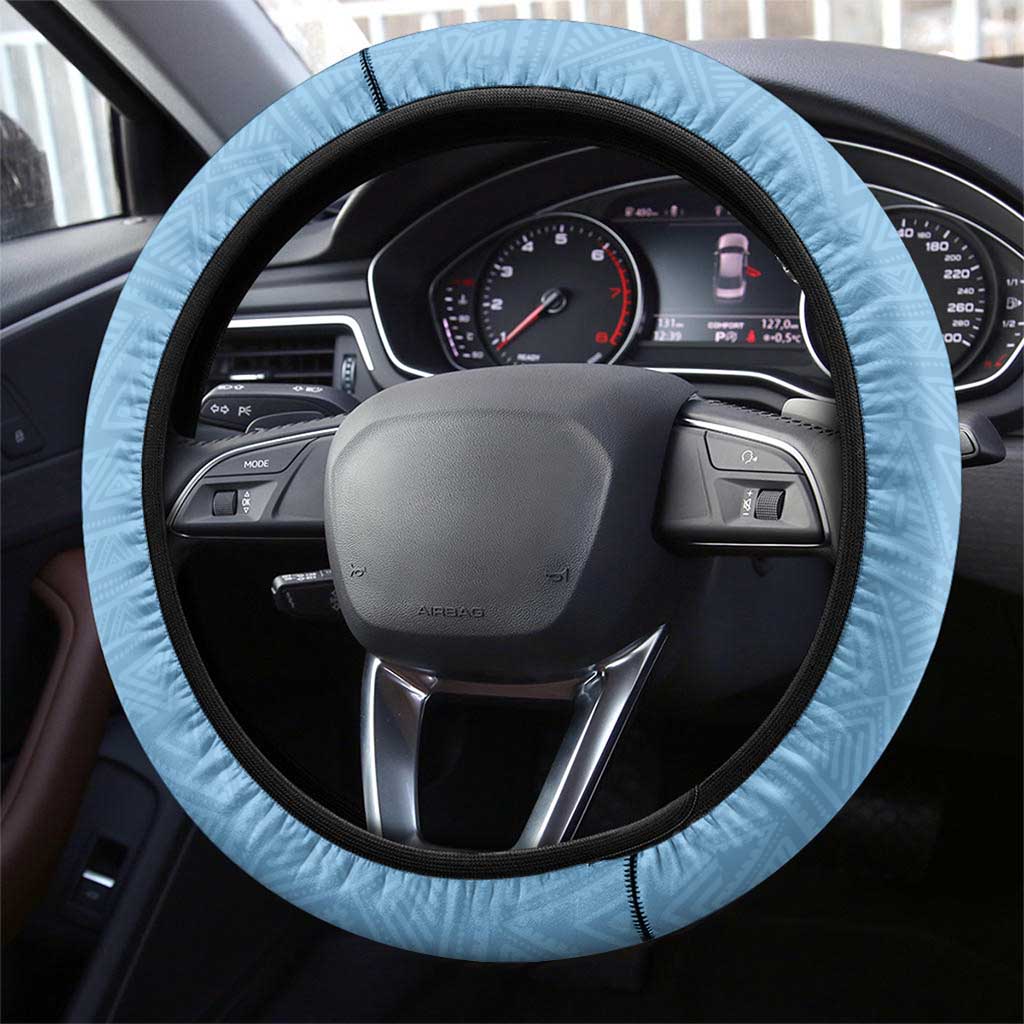 Botswana Independence Day Steering Wheel Cover Kalahari Devils Claw Zebra With Arican Pattern - African Pride