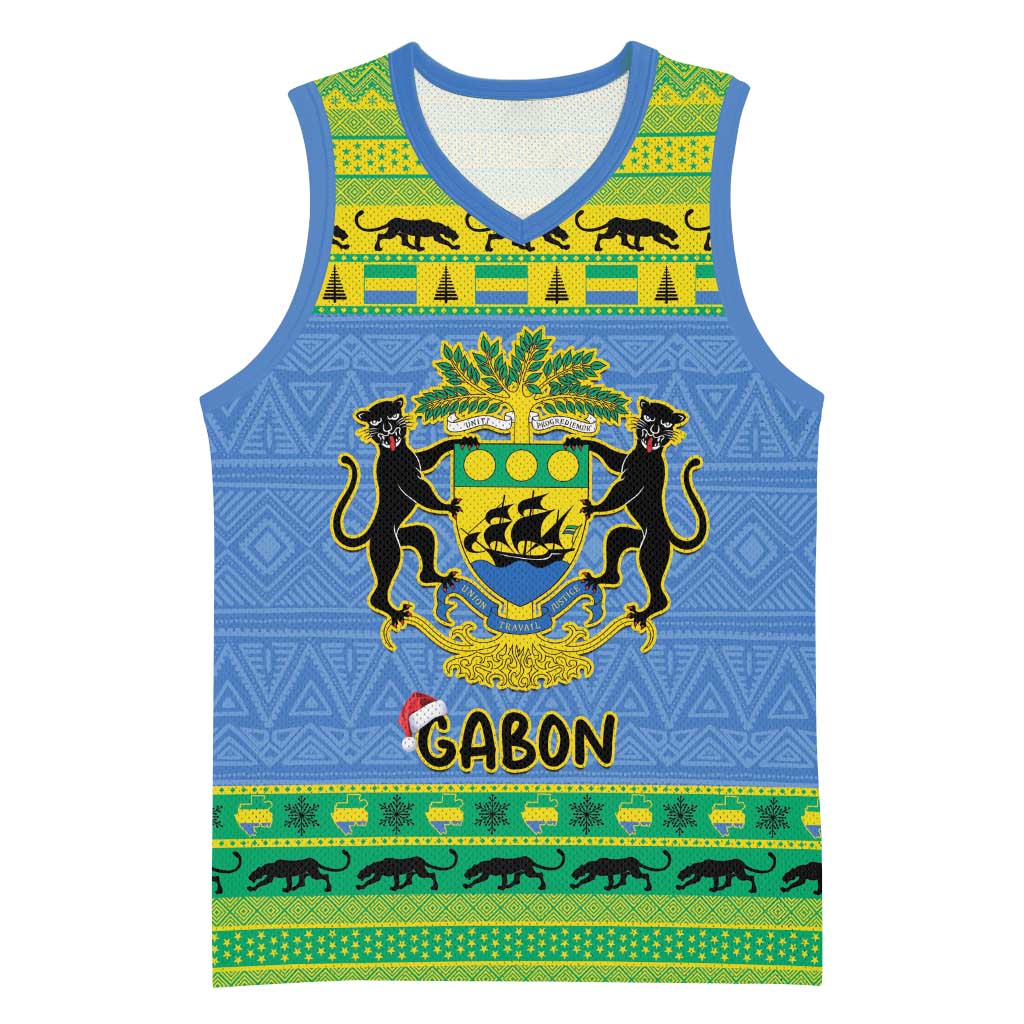 Afro Gabon Christmas Basketball Jersey Coat Of Arm Mix African Pattern LT15