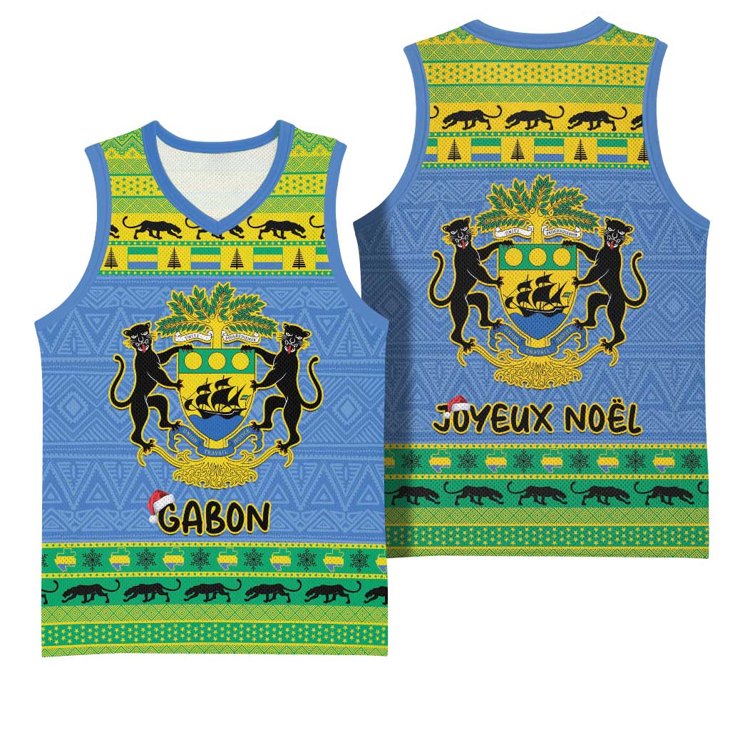 Afro Gabon Christmas Basketball Jersey Coat Of Arm Mix African Pattern LT15