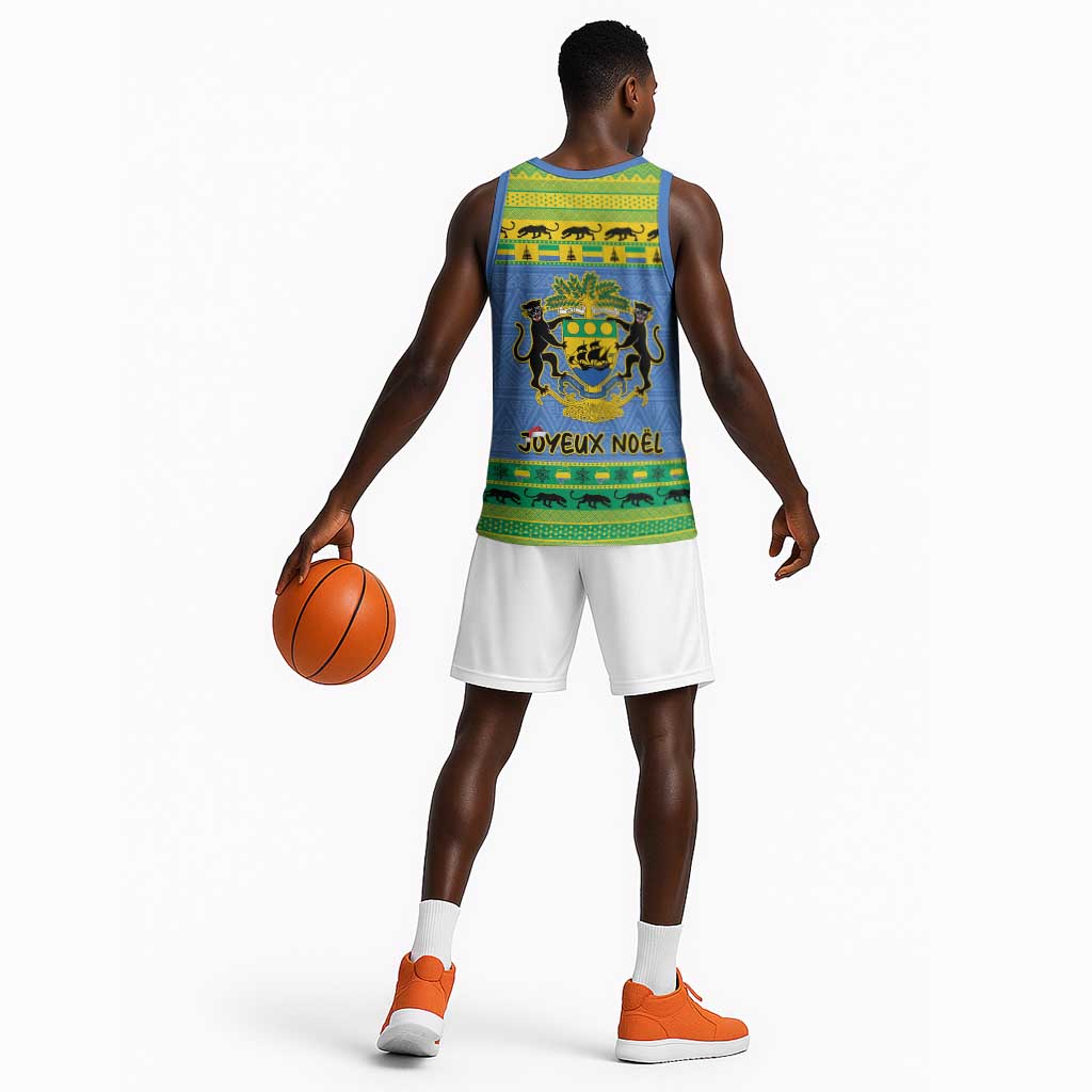 Afro Gabon Christmas Basketball Jersey Coat Of Arm Mix African Pattern LT15