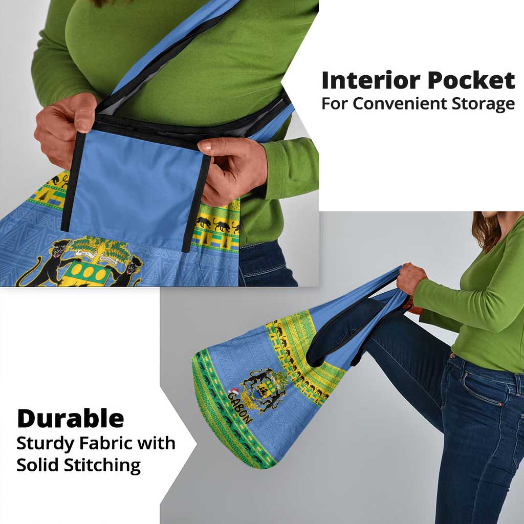 Afro Gabon Christmas Grocery Bag Coat Of Arm Mix African Pattern