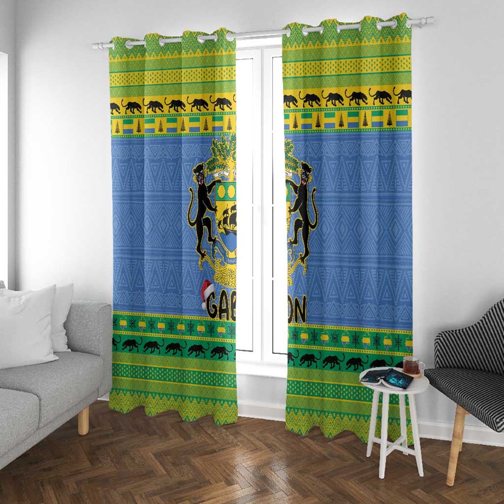 Afro Gabon Christmas Window Curtain Coat Of Arm Mix African Pattern