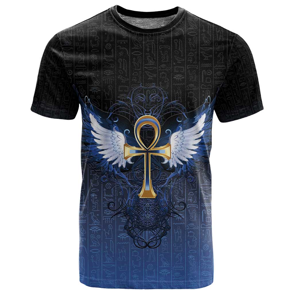 Personalised Egyptian Ankh T shirt Egypt Hieroglyphs Pattern