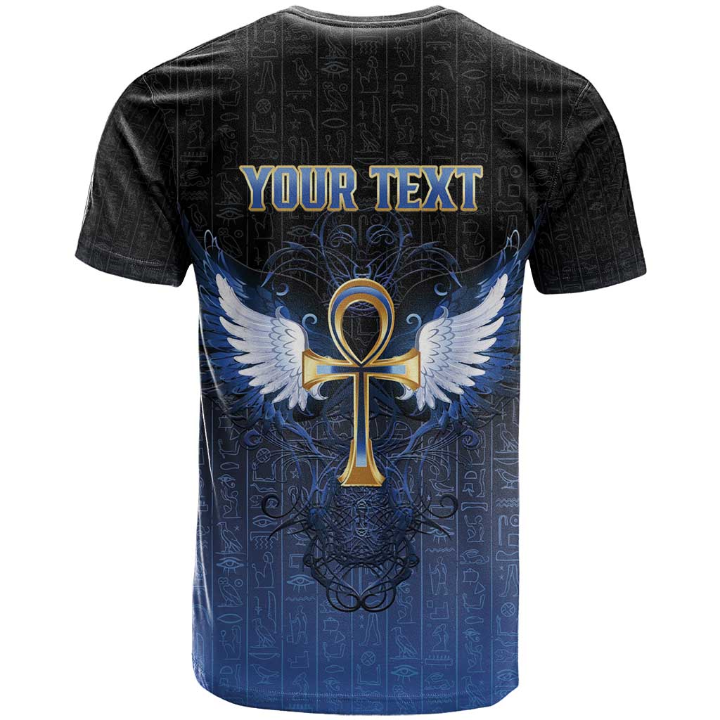 Personalised Egyptian Ankh T shirt Egypt Hieroglyphs Pattern