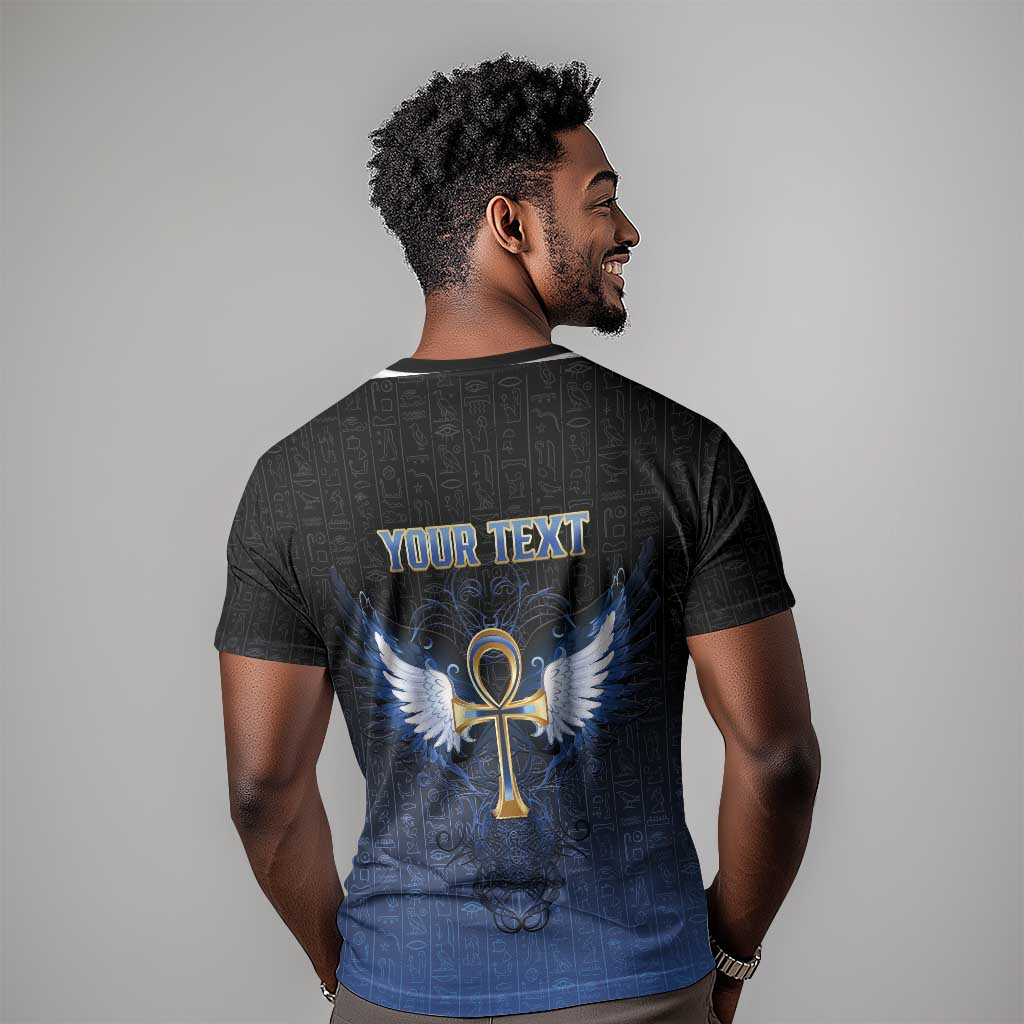 Personalised Egyptian Ankh T shirt Egypt Hieroglyphs Pattern