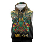 Ancient Egypt Sleeveless Zip Hoodie Anubis Egyptian - African Pride