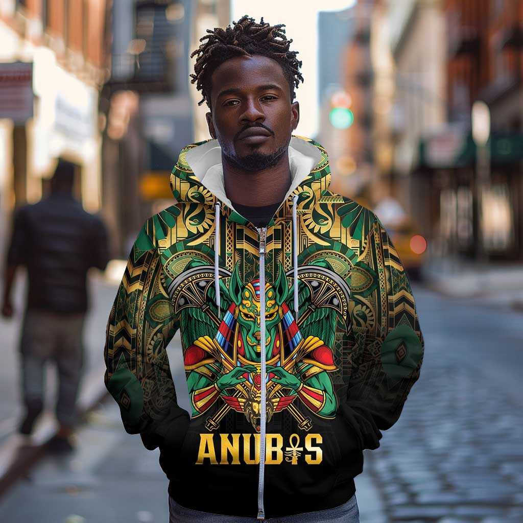 Ancient Egypt Zip Hoodie Anubis Egyptian