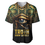 Egypt Eye of Horus Baseball Jersey Golden Ancient Egypt Pattern