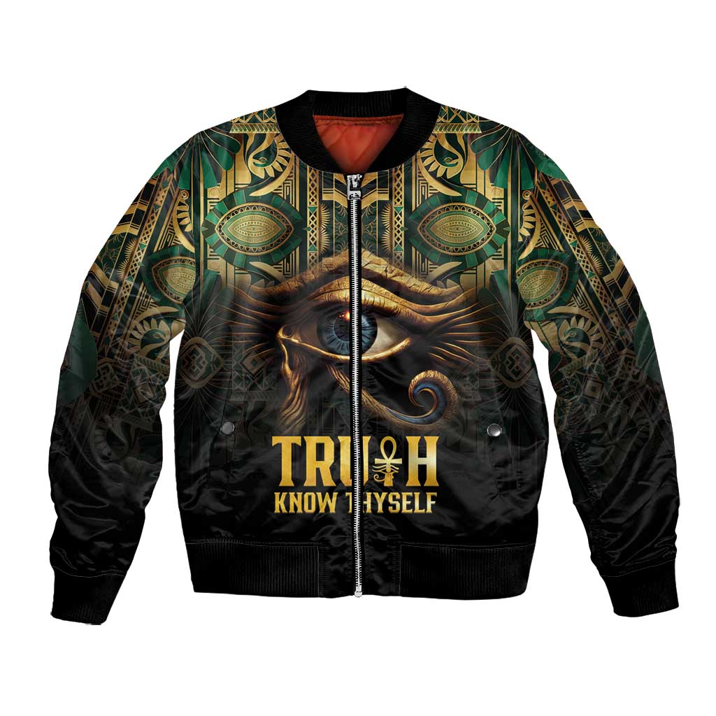Egypt Eye of Horus Bomber Jacket Golden Ancient Egypt Pattern