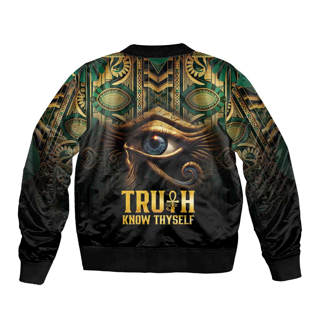 Egypt Eye of Horus Bomber Jacket Golden Ancient Egypt Pattern