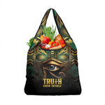 Egypt Eye of Horus Grocery Bag Golden Ancient Egypt Pattern