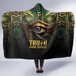 Egypt Eye of Horus Hooded Blanket Golden Ancient Egypt Pattern