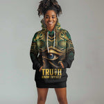 Egypt Eye of Horus Hoodie Dress Golden Ancient Egypt Pattern