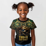 Egypt Eye of Horus Kid T shirt Golden Ancient Egypt Pattern