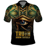 Egypt Eye of Horus Polo Shirt Golden Ancient Egypt Pattern