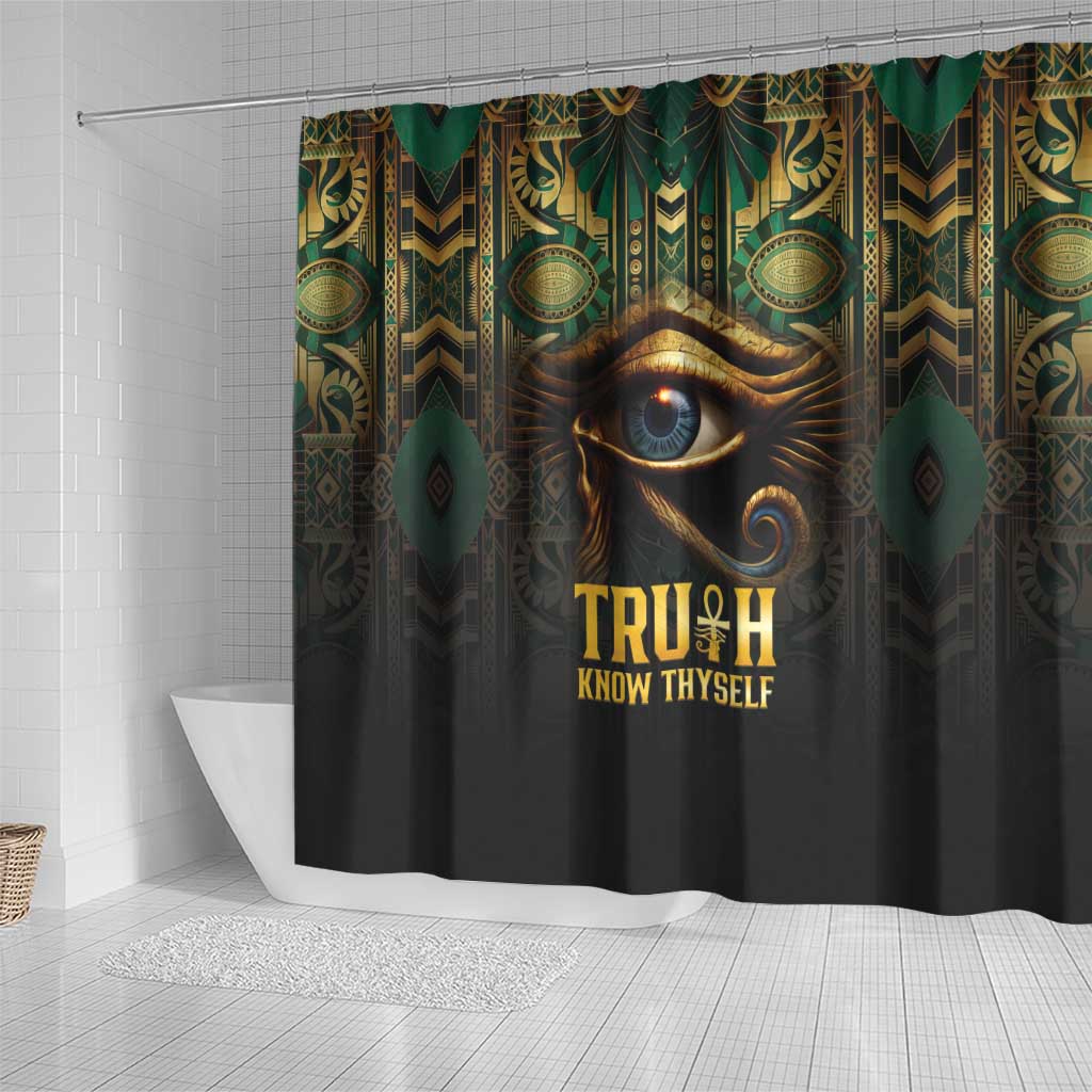 Egypt Eye of Horus Shower Curtain Golden Ancient Egypt Pattern
