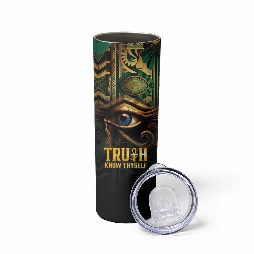 Egypt Eye of Horus Skinny Tumbler Golden Ancient Egypt Pattern