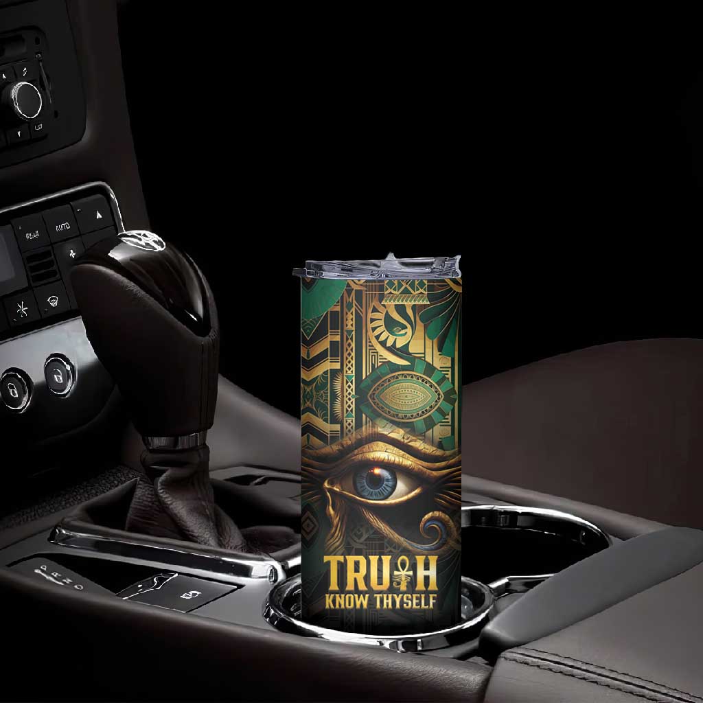 Egypt Eye of Horus Skinny Tumbler Golden Ancient Egypt Pattern