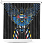Antigua and Barbuda Cricket Shower Curtain Go Falcons - African Pride