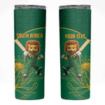 Custom South Africa Skinny Tumbler Lion Mascot Proteas Cricket