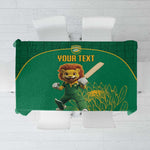 Custom South Africa Tablecloth Lion Mascot Proteas Cricket
