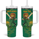 Custom South Africa Tumbler With Handle Lion Mascot Proteas Cricket