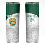 Custom Afro South Africa Cricket Skinny Tumbler Go Proteas - African Pattern