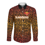 Custom Afro South Africa Cricket Long Sleeve Button Shirt Eastern Cape - Go Sunrisers