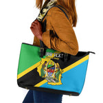 Personalised Afro Tanzania Leather Tote Bag Happy Union Day