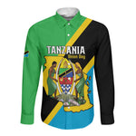 Personalised Afro Tanzania Long Sleeve Button Shirt Happy Union Day