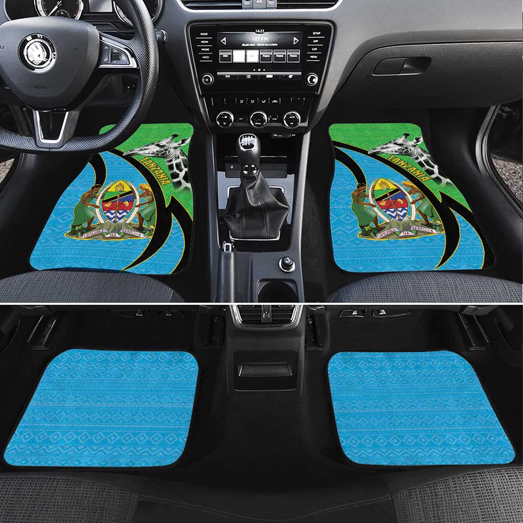 Afro Tanzania Giraffe Car Mats Coat Of Arms Curve Style