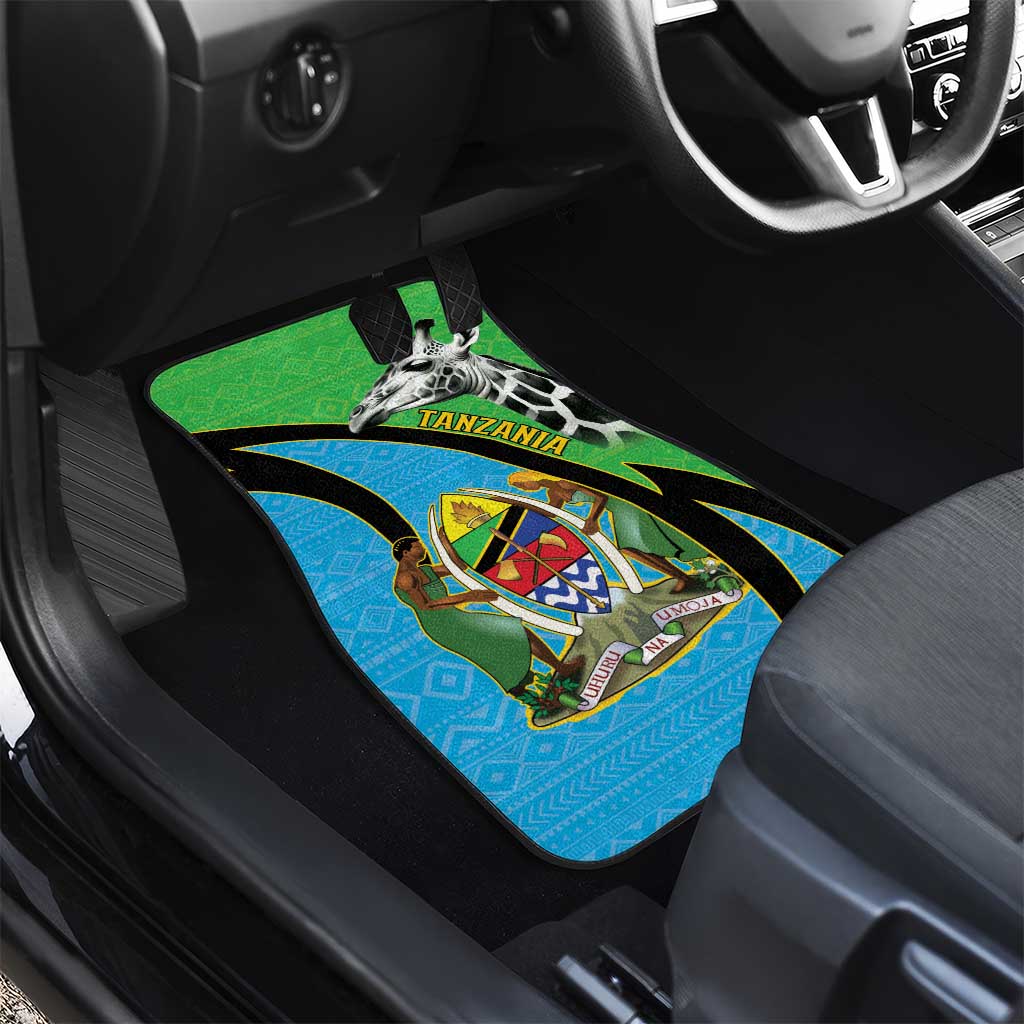 Afro Tanzania Giraffe Car Mats Coat Of Arms Curve Style