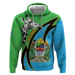 Afro Tanzania Giraffe Hoodie Coat Of Arms Curve Style