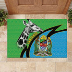 Afro Tanzania Giraffe Rubber Doormat Coat Of Arms Curve Style