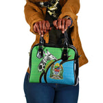 Afro Tanzania Giraffe Shoulder Handbag Coat Of Arms Curve Style