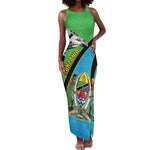 Afro Tanzania Giraffe Tank Maxi Dress Coat Of Arms Curve Style